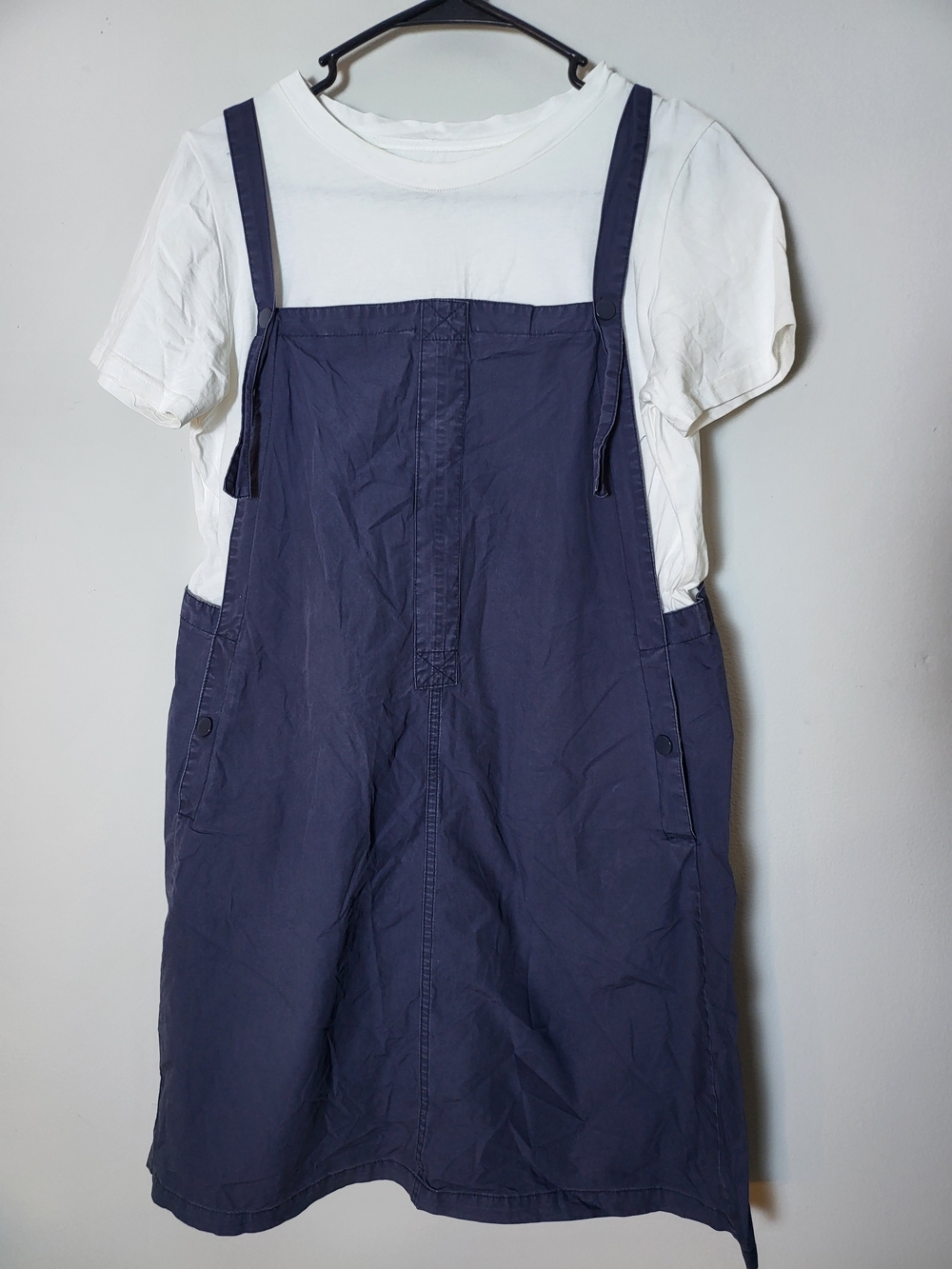 Women's Navy Pinafore Jumper Dress - Unbranded